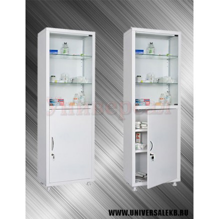 Шкаф медицинский МД 1 1760-SG 600x400х1750(1850) верх стекло